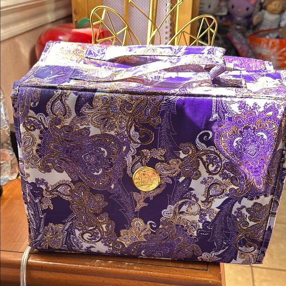 Purple and Gold Paisley Makeup Bag - Picture 1 of 3